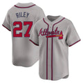 BIPIHUC A.Braves #27 Austin Riley Player Gray Limited Away Stitched Jerseys