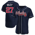 BIPIHUC A.Braves #27 Austin Riley Player Navy Authentic Alternate Stitched Jerseys