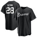 BIPIHUC A.Braves #28 Matt Olson Player Black&Gold Replica en Alternate Stitched Jerseys