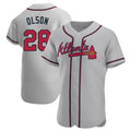 BIPIHUC A.Braves #28 Matt Olson Player Gray Authentic Road Stitched Jerseys