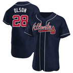 BIPIHUC A.Braves #28 Matt Olson Player Navy Authentic Alternate Stitched Jerseys