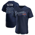 BIPIHUC A.Braves #28 Matt Olson Player Navy Authentic Alternate Team Stitched Jerseys