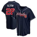 BIPIHUC A.Braves #28 Matt Olson Player Navy Replica Alternate Stitched Jerseys