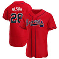 BIPIHUC A.Braves #28 Matt Olson Player Red Authentic Alternate Stitched Jerseys