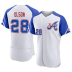 BIPIHUC A.Braves #28 Matt Olson Player White Authentic City Connect Stitched Jerseys