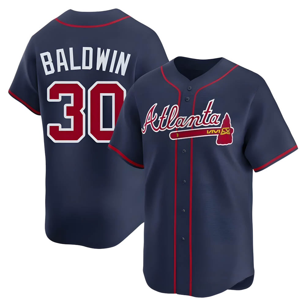 BIPIHUC A.Braves #30 Drake Baldwin player Navy Limited Alternate Stitched Jerseys