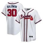 BIPIHUC A.Braves #30 Drake Baldwin player White Home Replica Stitched Jerseys