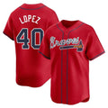 BIPIHUC A.Braves #40 Reynaldo Lopez player Red Limited Alternate Stitched Jerseys