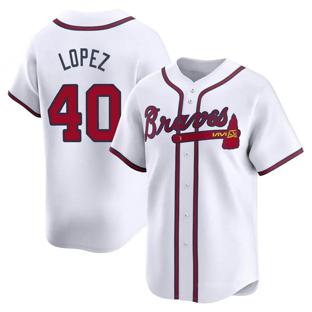 BIPIHUC A.Braves #40 Reynaldo Lopez player White Limited Home Stitched Jerseys