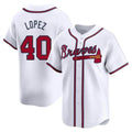 BIPIHUC A.Braves #40 Reynaldo Lopez player White Limited Home Stitched Jerseys