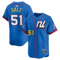 BIPIHUC A.Braves #51 Chris Sale Player Blue National League Limited Stitched Jerseys