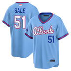 BIPIHUC A.Braves #51 Chris Sale Player Powder Blue 2026 City Connect T shirt Stitched Jerseys