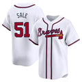 BIPIHUC A.Braves #51 Chris Sale Player White Limited Home Stitched Jerseys