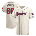 BIPIHUC A.Braves #66 Grant Holmes Player Cream Authentic Alternate Stitched Jerseys