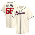 BIPIHUC A.Braves #66 Grant Holmes Player Cream Replica Alternate Stitched Jerseys