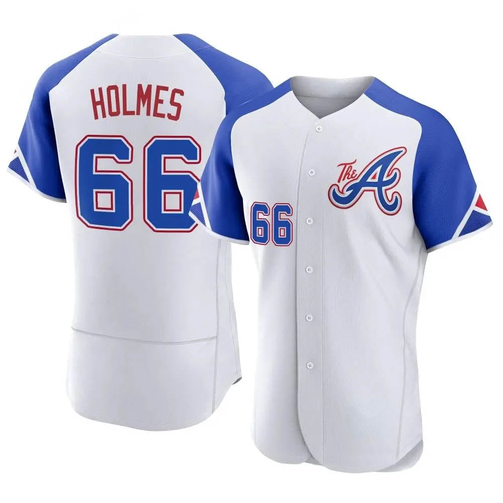 BIPIHUC A.Braves #66 Grant Holmes Player White Authentic City Connect Stitched Jerseys