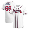 BIPIHUC A.Braves #66 Grant Holmes Player White Authentic Home Stitched Jerseys