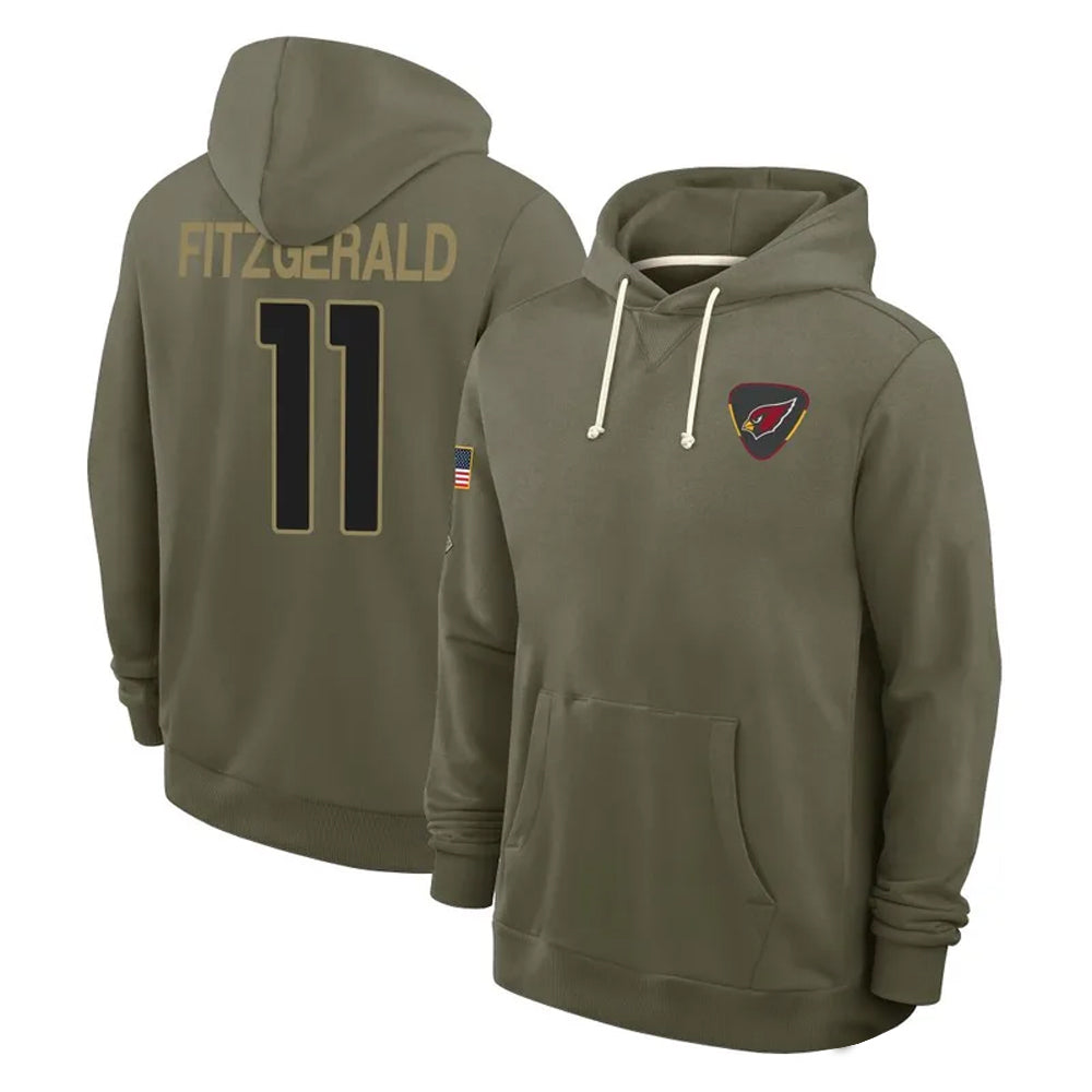 BIPIHUC A.Cardinals #11 Larry Fitzgerald Player Olive Salute to Service Hoodies Stitched Jerseys