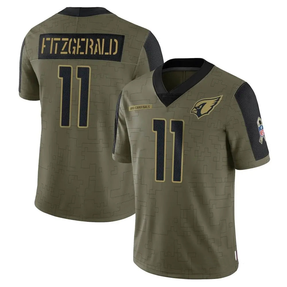 BIPIHUC A.Cardinals #11 Larry Fitzgerald Player Salute To Service Olive Stitched Jerseys