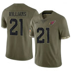 BIPIHUC A.Cardinals #21 Garrett Williams Player Olive Salute To Service Stitched Jerseys