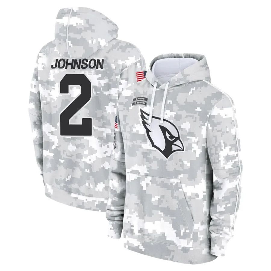 BIPIHUC A.Cardinals #2 Will Johnson Player Camo Salute to Service Hoodies Stitched Jerseys