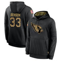 BIPIHUC A.Cardinals #33 Trey Benson Player Black Salute to Service Hoodies Stitched Jerseys