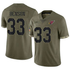 BIPIHUC A.Cardinals #33 Trey Benson Player Olive Salute To Service Limited Game Stitched Jerseys