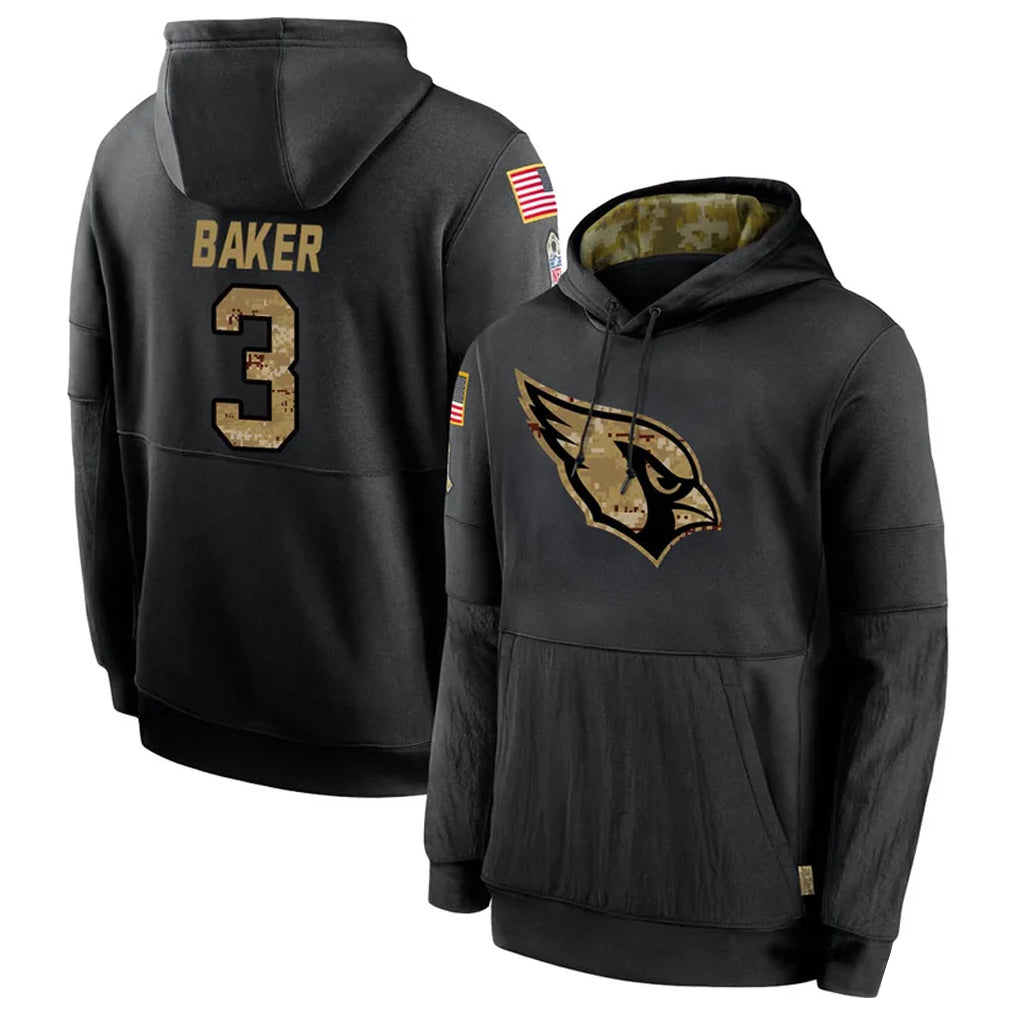 BIPIHUC A.Cardinals #3 Budda Baker Player Black Salute to Service Limited Hoodie Stitched  Jerseys