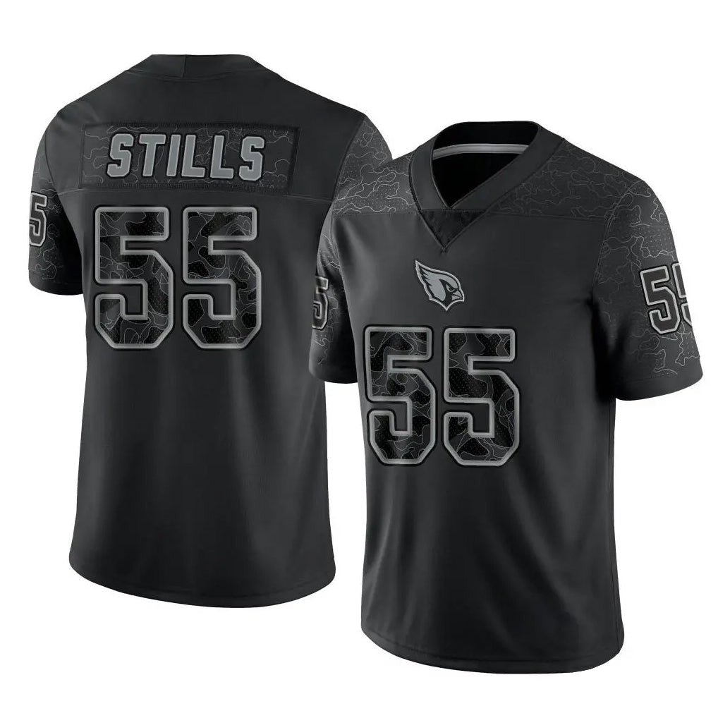 BIPIHUC A.Cardinals #55 Dante Stills Player Black RFLCTV Limited Home Game Stitched Jerseys