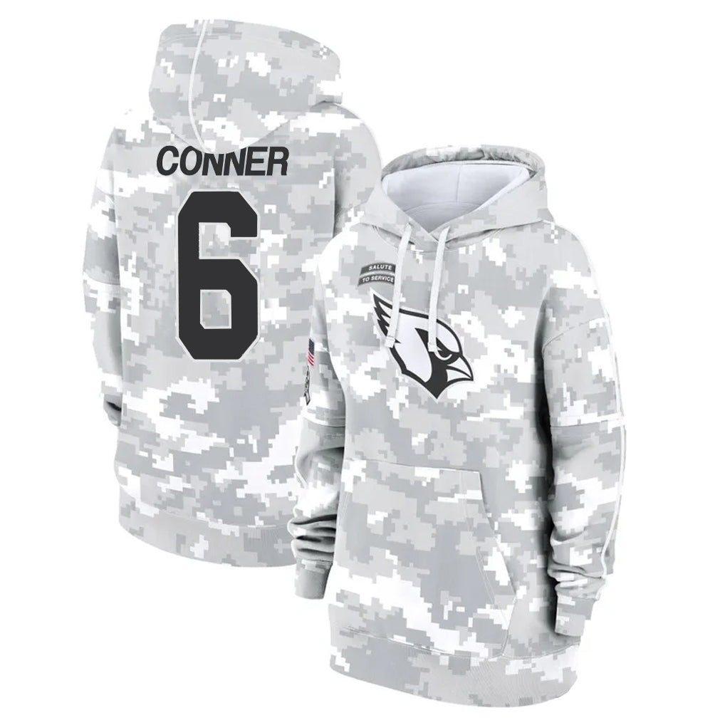 BIPIHUC A.Cardinals #6 James Conner Player Camo Salute to Service Hoodies Stitched Jerseys