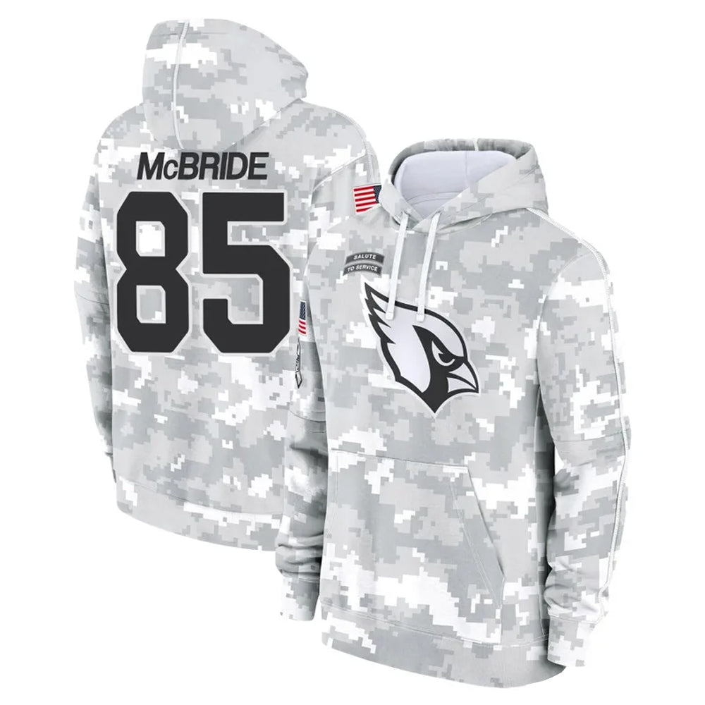 BIPIHUC A.Cardinals #85 Trey McBride Player Camo Salute to Service Hoodies Stitched Jerseys