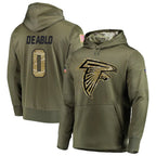 BIPIHUC A.Falcons #0 Divine Deablo Player Olive Salute to Service Hoodies Stitched Jerseys