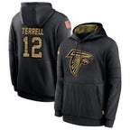 BIPIHUC A.Falcons #12 Avieon Terrell Player Black Salute to Service Limited Black Hoodie Stitched Jerseys