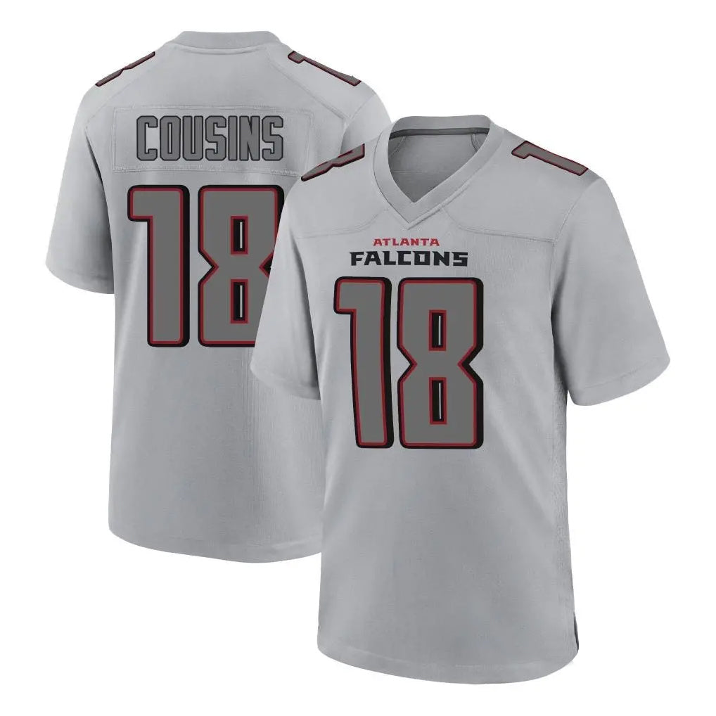 BIPIHUC A.Falcons #18 Kirk Cousins Branch Player Gray Fashion Home Game Stitched Jerseys