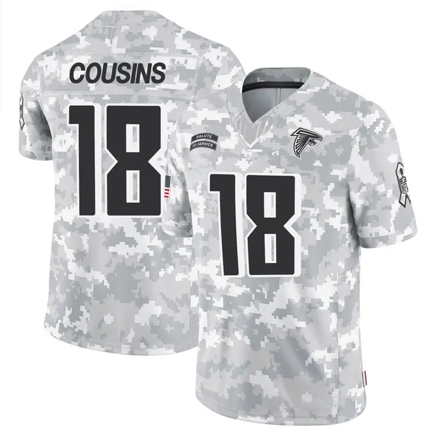 BIPIHUC A.Falcons #18 Kirk Cousins Player Arctic Camo Salute to Service Limited Stitched Jerseys