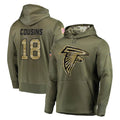BIPIHUC A.Falcons #18 Kirk Cousins Player Olive Salute to Service Club Fleece Hoodie Stitched Jerseys