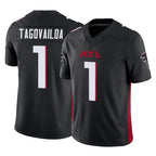 BIPIHUC A.Falcons #1 Tua Tagovailoa Player Black Vapor F.U.S.E. Limited Home Game Stitched Jerseys