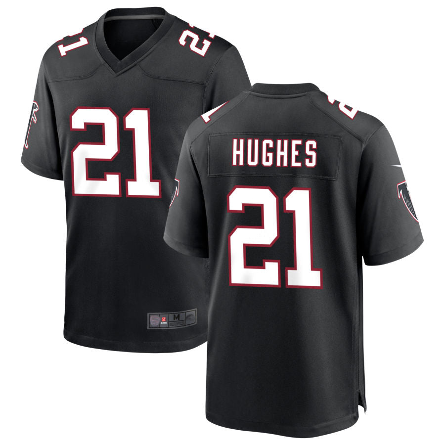 BIPIHUC A.Falcons #21 Mike Hughes Player Black Throwback Game Stitched Jerseys