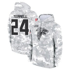 BIPIHUC A.Falcons #24 A.J. Terrell Jr. Player Arctic Camo Salute to Service Limited Hoodie Stitched Jerseys