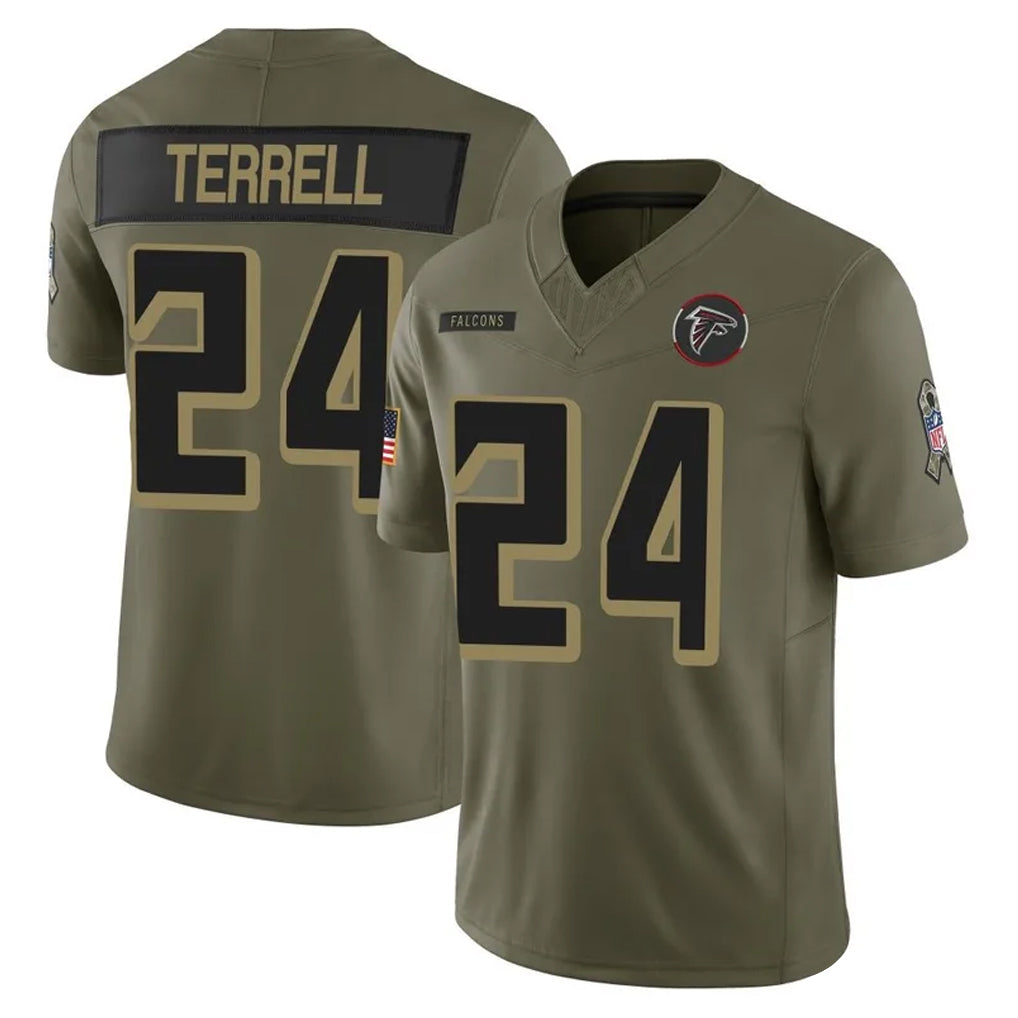 BIPIHUC A.Falcons #24 A.J. Terrell Jr. Player Olive Salute To Service Limited Home Game Stitched Jerseys