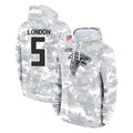 BIPIHUC A.Falcons #5 Drake London Player Camo Arctic Salute to Service Hoodies Limited Stitched Jerseys