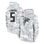 BIPIHUC A.Falcons #5 Drake London Player Camo Arctic Salute to Service Hoodies Limited Stitched Jerseys