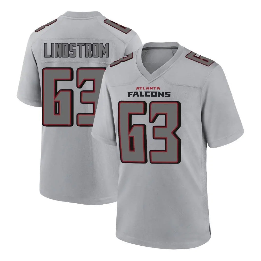 BIPIHUC A.Falcons #63 Chris Lindstrom Branch Player Gray Fashion Home Game Stitched Jerseys