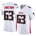 BIPIHUC A.Falcons #63 Chris Lindstrom Player White Vapor F.U.S.E. Limited Elite Stitched Jerseys