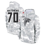 BIPIHUC A.Falcons #70 Jake Matthews Player Arctic Camo Salute to Service Limited Hoodie Stitched Jerseys