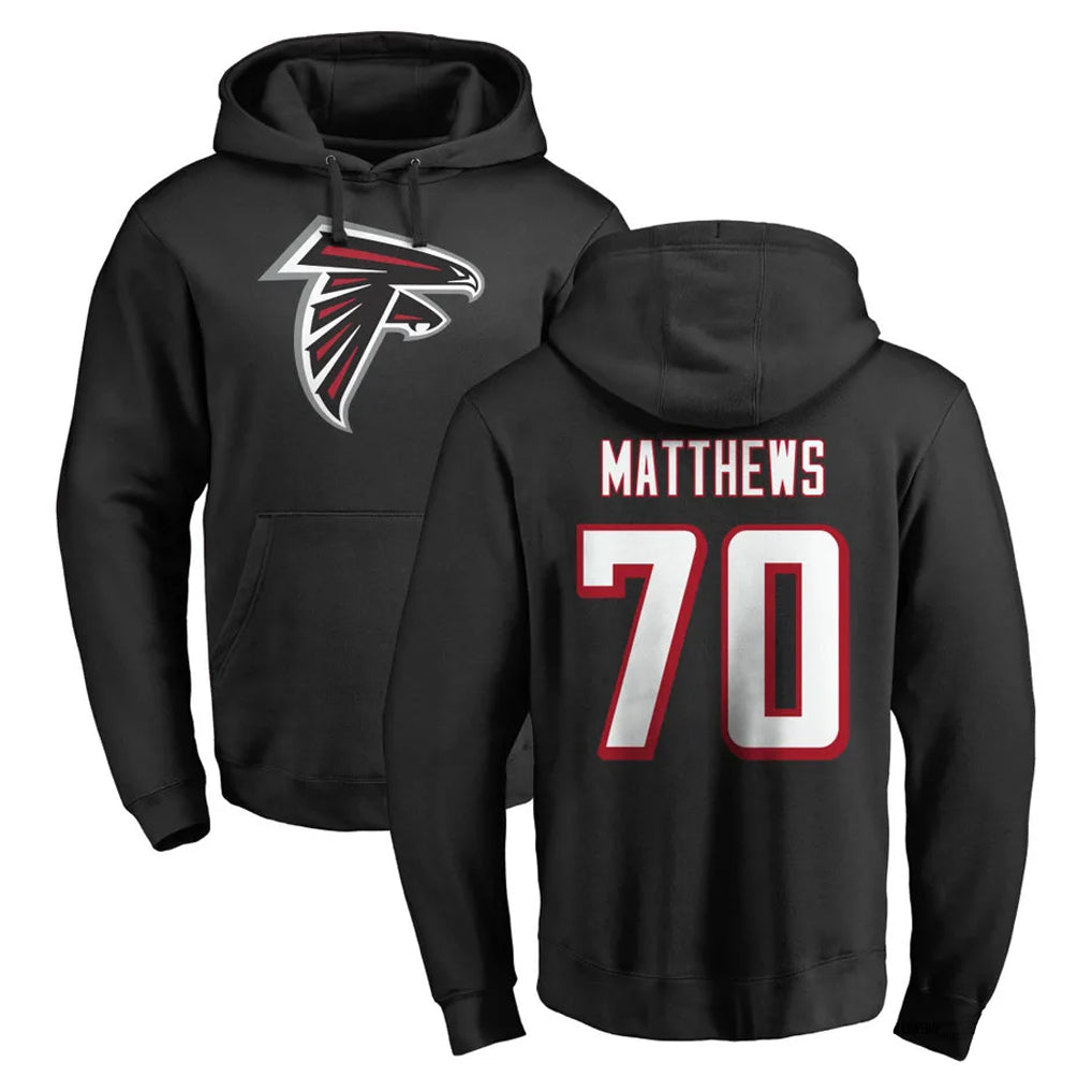 BIPIHUC A.Falcons #70 Jake Matthews Player Black Salute to Service Hoodies Stitched Jerseys