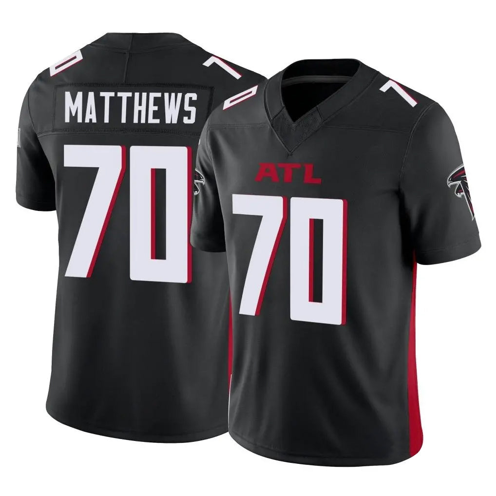 BIPIHUC A.Falcons #70 Jake Matthews Player Black Vapor F.U.S.E. Limited Stitched Jerseys
