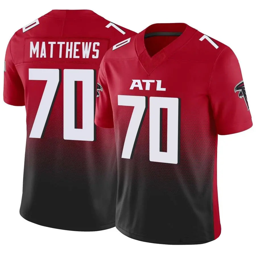 BIPIHUC A.Falcons #70 Jake Matthews Player Red Vapor F.U.S.E. Limited Stitched Jerseys