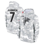 BIPIHUC A.Falcons #7 Bijan Robinson Player Camo Arctic Salute to Service Hoodies Limited Stitched Jerseys