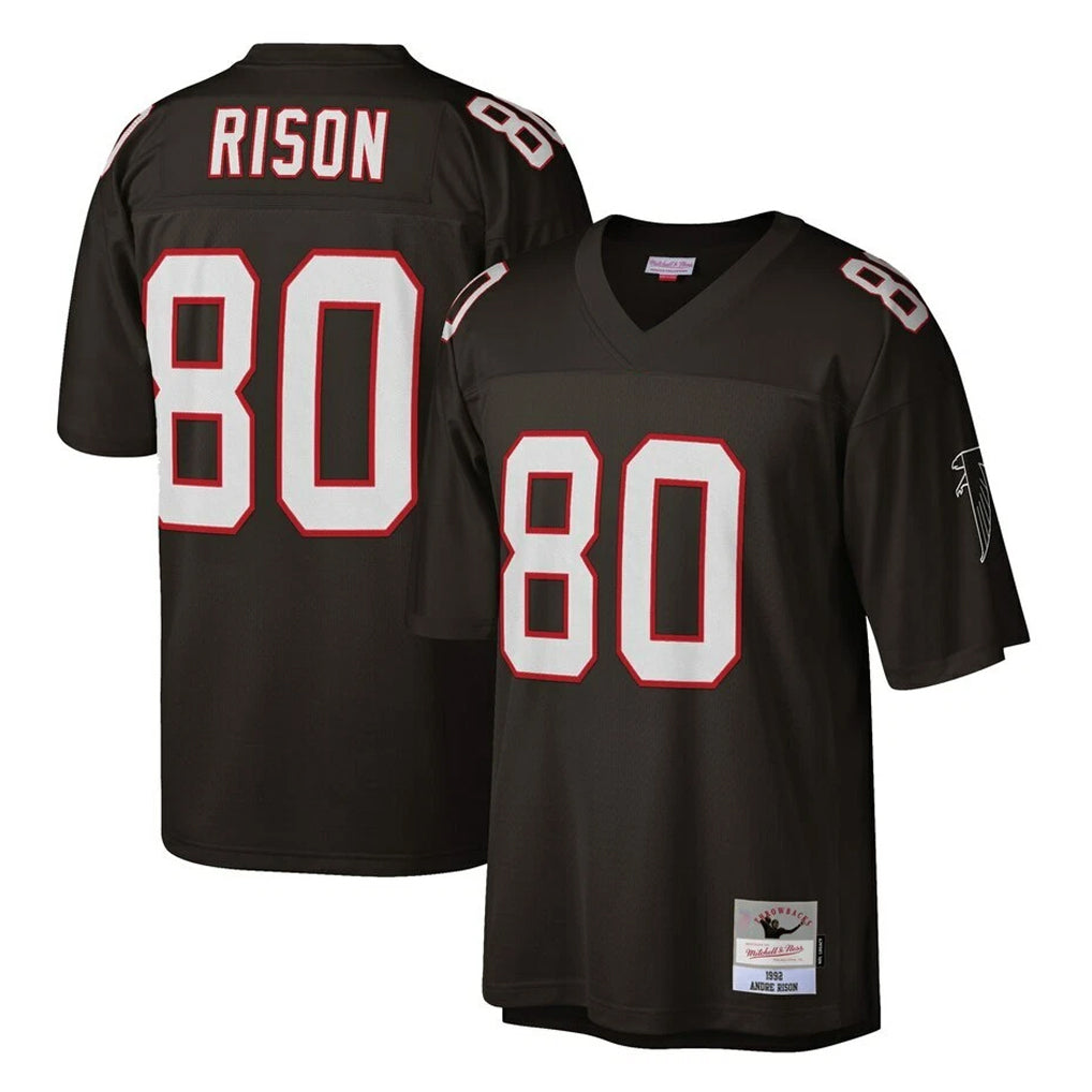 BIPIHUC A.Falcons #80 Andre Rison Player Mitchell & Ness Black 1992 Legacy Stitched Jerseys